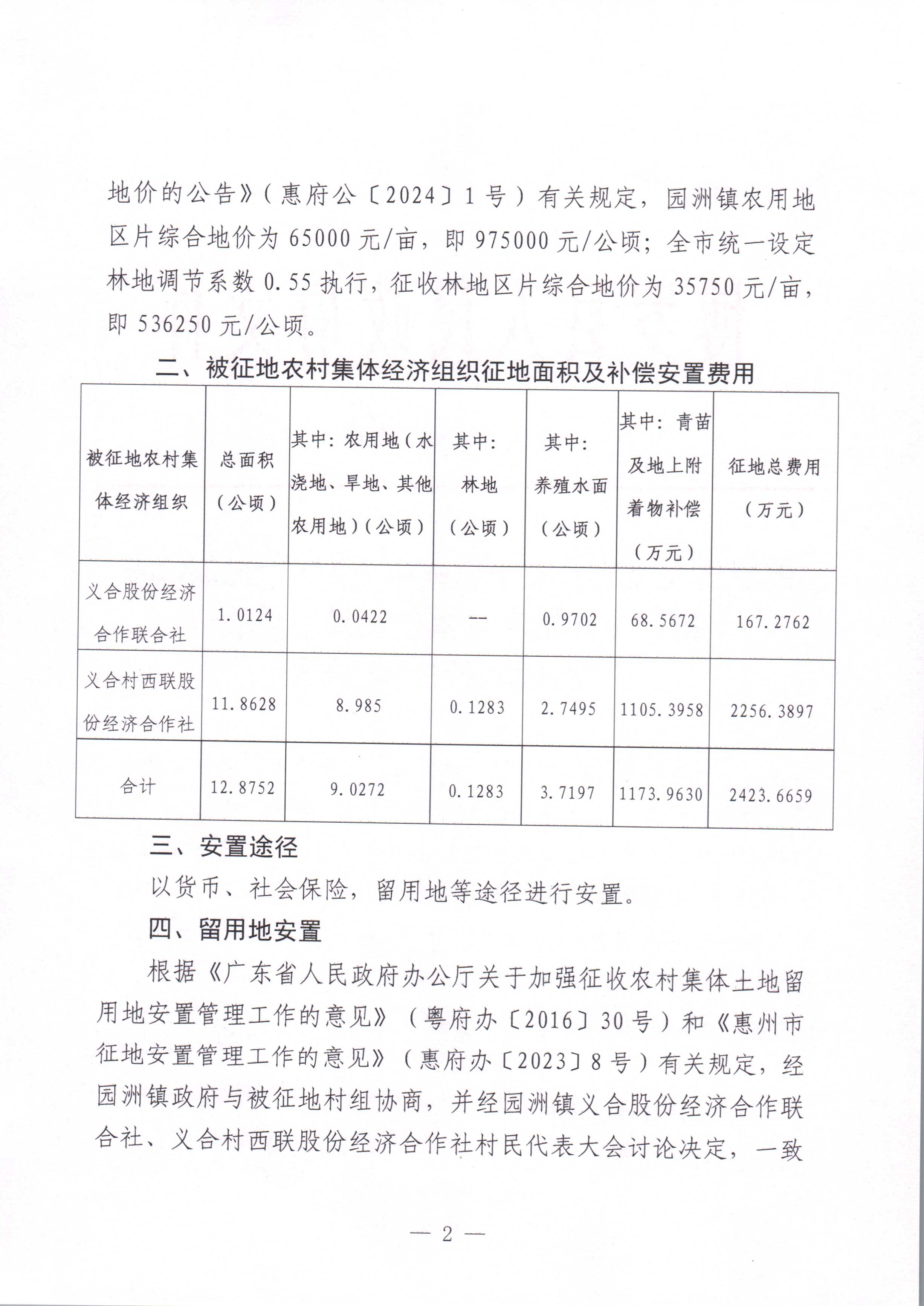 博羅縣人民政府關于惠州市博羅縣2024年度第四十九批次城鎮建設用地征收土地補償安置方案公告_頁面_2.jpg